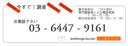 探偵調査は今すぐ03-5773-5589まで